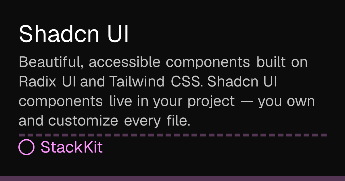 Shadcn UI | StackKit
